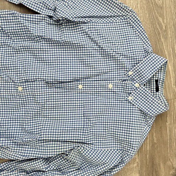 J. Crew Shirt Men's S Blue Slim Fit Checkered Gingham Long Sleeve Plaid Shirt - Picture 9 of 11